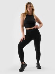 4F Legginsy dzianinowe damskie - czarne XS. Czarne legginsy 4f, s, bez wzorów, z bawełny, z obniżonym stanem, długie. W wyprzedaży za 39.99 zł.