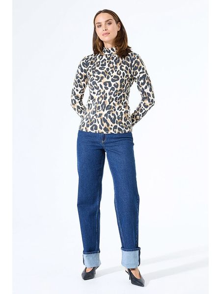 Garcia Koszulka w kolorze czarno-beżowym rozmiar: XS. Brązowe bluzki Garcia, xs, bez wzorów, z bawełny, bez kołnierzyka, bez ramiączek. Za 65.54 zł.