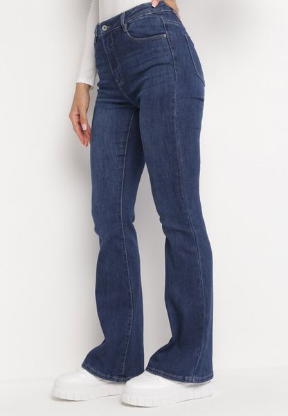 Granatowe Jeansy Dzwony Drenta. Niebieskie jeansy Born2be, s, bez wzorów, z podwyższonym stanem. Za 119.99 zł.