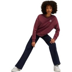 Bluza Puma Classics Oversized Crew, Kobiety. Czerwone bluzy Puma, l, bez wzorów, z bawełny, bez kaptura. Za 390.00 zł.
