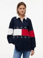 Tommy Jeans Bluza Kobiety Bawełna niebieski|wielokolorowy, L. Niebieskie bluzy Tommy Jeans, l, bez wzorów, z bawełny, bez kaptura. Za 449.95 zł.