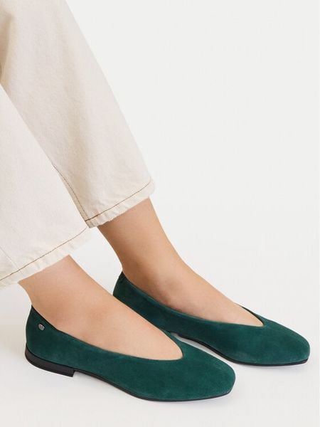 Lasocki Baleriny CEO-RST-ROMI-67W Zielony ciemny. Zielone baleriny Lasocki, bez wzorów, ze skóry, bez obcasa. Za 159.99 zł.