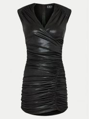 Elisabetta Franchi Sukienka koktajlowa AB-528-42E2-6000 Czarny Slim Fit. Czarne sukienki Elisabetta Franchi, bez wzorów, z syntetyku, wizytowe, bez kołnierzyka, bez ramiączek. Za 1,739.00 zł.