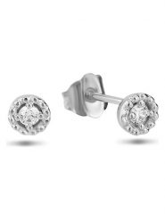 DIA DIAMONDS Srebrne kolczyki-wkrętki z diamentami rozmiar: onesize. Szare kolczyki DIA DIAMONDS, z diamentem, srebrne. Za 293.45 zł.