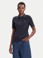 Gant Polo Shield 4202231 Granatowy Slim Fit. Niebieskie koszulki polo GANT, xl, bez wzorów, z bawełny, bez kołnierzyka, bez ramiączek. Za 399.99 zł.