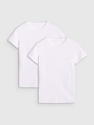 4F T-shirt slim gładki damski (2-pack) - multikolor S. T-shirty 4f, s, bez wzorów, z bawełny, bez kołnierzyka, bez ramiączek. W wyprzedaży za 59.99 zł.