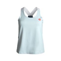 Bluzka Isabel: Komfort i styl podczas treningów. Lekka, oddychająca i szybkoschn. Niebieskie bluzki Izas, bez wzorów, bez kołnierzyka, bez ramiączek. Za 160.83 zł.