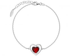 Bransoletka srebrna ze szlifowanym szkłem - sece. Szare bransoletki Apart, srebrne. Za 169.00 zł.