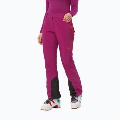Spodnie softshell damskie Jack Wolfskin Alpspitze Tour. Czerwone spodnie narciarskie Jack Wolfskin, bez wzorów, z softshellu, narciarskie. Za 519.99 zł.