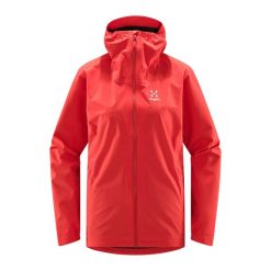 Kurtka przeciwdeszczowa damska Haglöfs Korp Proof. Czerwone kurtki sportowe Haglöfs, s, bez wzorów, bez kaptura. Za 309.99 zł.