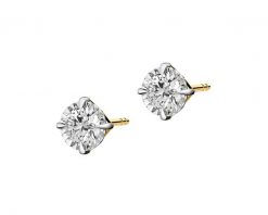 Kolczyki z żółtego i białego złota z brylantami - 0,28 ct - próba 585. Białe kolczyki Apart, z brylantem, złote. Za 5,290.00 zł.