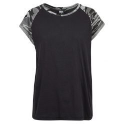 T-shirt Damski Kontrastowy Raglanowy. Brązowe t-shirty Urban Classics, xl, bez wzorów, bez kołnierzyka, bez ramiączek. Za 55.99 zł.