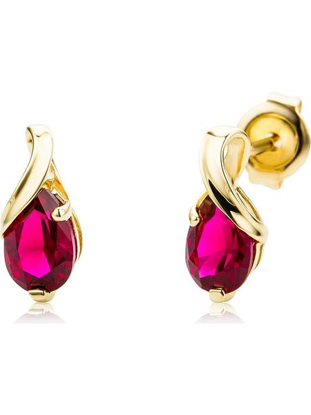 Revoni Złote kolczyki-wkrętki z rubinami rozmiar: onesize. Różowe kolczyki Revoni, z rubinem, złote. Za 672.84 zł.