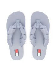 Tommy Jeans Japonki Braided Thong Beach Sandal EN0EN02877 Błękitny. Niebieskie klapki Tommy Jeans, bez wzorów, z jeansu, bez obcasa. Za 189.99 zł.