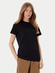 PINKO T-Shirt Start 101752 A2RD Czarny Regular Fit. Czarne t-shirty Pinko, xs, bez wzorów, z bawełny, bez kołnierzyka, bez ramiączek. Za 429.99 zł.