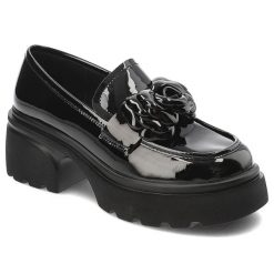 Czarne Półbuty Artiker Eleganckie Mokasyny Damskie. Czarne mokasyny Artiker, bez wzorów, ze skóry, bez obcasa. Za 279.00 zł.