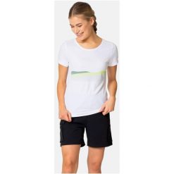 Koszulka z krótkim rękawem damska ODLO F-Dry Ridgeline T-Shirt Crew Neck. Białe bluzki Odlo, xl, bez wzorów, bez kołnierzyka, bez ramiączek. Za 213.76 zł.