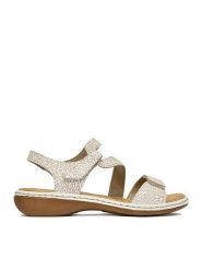 Rieker Sandały CEO-659C7-81 Beżowy. Brązowe sandały Rieker, bez wzorów, ze skóry, bez obcasa, na płaskiej podeszwie, bez zapięcia. Za 319.99 zł.