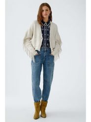 Oui Kardigan w kolorze beżowym rozmiar: 40. Brązowe kardigany Oui, bez wzorów, prążkowane. Za 316.24 zł.