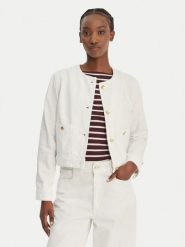 Tommy Hilfiger Kurtka jeansowa Lady WW0WW48591 Biały Regular Fit. Białe kurtki TOMMY HILFIGER, bez wzorów, z bawełny, bez kaptura. Za 649.99 zł.