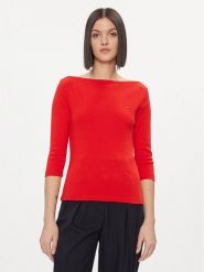 Tommy Hilfiger Bluzka New Cody WW0WW40589 Czerwony Slim Fit. Czerwone bluzki TOMMY HILFIGER, xs, bez wzorów, z bawełny, bez kołnierzyka, bez ramiączek. Za 169.99 zł.