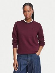 Tommy Jeans Bluza DW0DW19959 Bordowy Regular Fit. Czerwone bluzy Tommy Jeans, xxs, bez wzorów, z jeansu, bez kaptura. Za 289.99 zł.