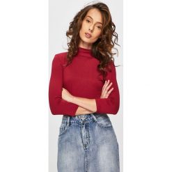 Answear - Bluzka. Brązowe bluzki ANSWEAR, l, bez wzorów, z dzianiny, bez kołnierzyka, bez ramiączek. Za 49.90 zł.