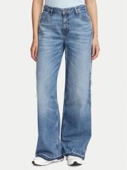 Guess Jeans Jeansy W6BA18 D1795 Niebieski Wide Leg. Niebieskie jeansy Guess Jeans, z aplikacjami. Za 479.99 zł.