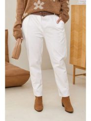 Curvy Lady Spodnie w kolorze białym rozmiar: 48/50. Białe spodnie materiałowe Curvy Lady, na co dzień, bez wzorów, z bawełny, z standardowym stanem. Za 126.75 zł.