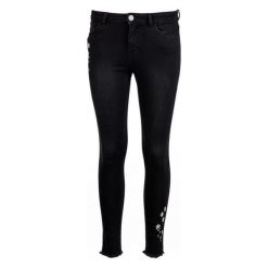 Desigual jeansy damskie 27 czarny. Czarne jeansy Desigual, bez wzorów. W wyprzedaży za 314.00 zł.