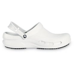 Japonki Crocs Bistro, Dla obu płci. Białe klapki Crocs, bez wzorów, z materiału, bez obcasa. Za 169.00 zł.