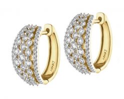 Kolczyki z żółtego złota z brylantami - koła - 1,50 ct - próba 585. Żółte kolczyki Apart, z brylantem, złote. Za 18,990.00 zł.