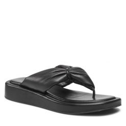Japonki Dune London. Czarne klapki Dune London, bez wzorów, bez obcasa. Za 329.99 zł.