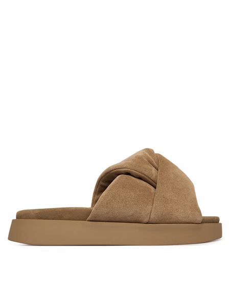 Inuikii Klapki Soft Crossed 1004.003.0401 Beżowy. Brązowe klapki Inuikii, bez wzorów, ze skóry, bez obcasa. Za 664.99 zł.