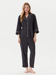 United Colors Of Benetton Piżama 4T3U3P00R Czarny Relaxed Fit. Czarne piżamy United Colors of Benetton, bez wzorów, z wiskozy, bez ramiączek. Za 279.99 zł.