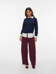 Vero Moda Spodnie w kolorze ciemnofioletowym rozmiar: S. Różowe spodnie materiałowe Vero Moda, s, bez wzorów, z materiału. Za 104.99 zł.