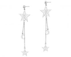 Kolczyki srebrne - gwiazdy, Księżyce. Szare kolczyki Apart, srebrne. Za 269.00 zł.