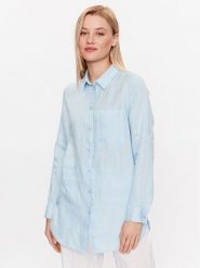 S.Oliver Koszula 2129198 Niebieski Regular Fit. Niebieskie koszule S.Oliver, s, bez wzorów, ze lnu, bez kołnierzyka, bez ramiączek. Za 329.99 zł.