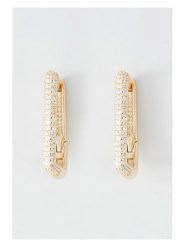 U.S. Polo Assn. Pozłacane kolczyki-kreole z kryształami rozmiar: onesize. Białe kolczyki U.S. Polo Assn., z kryształem, metalowe. Za 104.95 zł.