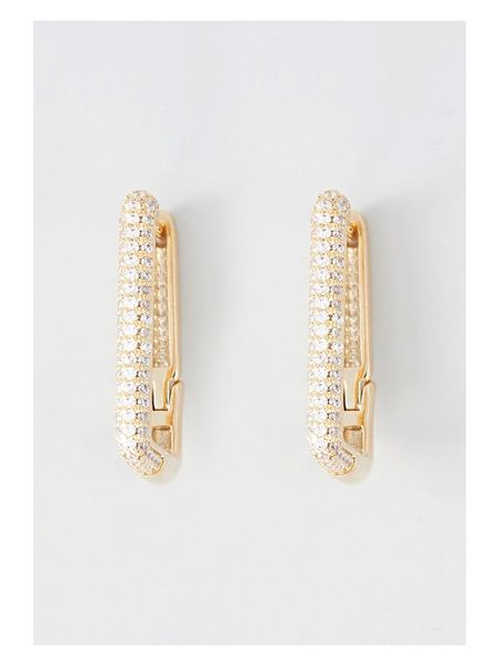 U.S. Polo Assn. Pozłacane kolczyki-kreole z kryształami rozmiar: onesize. Białe kolczyki U.S. Polo Assn., z kryształem, metalowe. Za 104.95 zł.