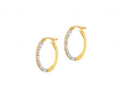 Złote kolczyki ze szkłem szlifowanym- koła, 19 mm. Żółte kolczyki Apart, szklane. Za 699.00 zł.