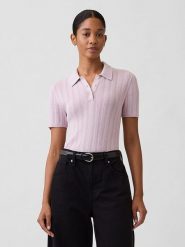 GAP Koszulka polo w kolorze jasnoróżowym rozmiar: XL. Różowe bluzki GAP, xl, bez wzorów, ze splotem, bez kołnierzyka, bez ramiączek. Za 96.60 zł.