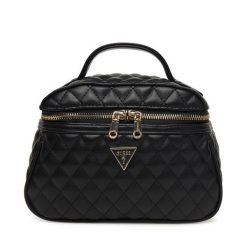 Kosmetyczka Guess. Czarne kufry i kosmetyczki Guess, z aplikacjami, bez dodatków. Za 269.99 zł.