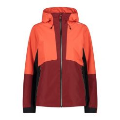 Kurtka przeciwdeszczowa z odpinanym kapturem damska CMP. Brązowe kurtki sportowe CMP, bez wzorów, trekkingowe. Za 567.90 zł.