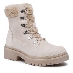 Botki DeeZee. Brązowe botki DeeZee, bez wzorów, bez obcasa, na płaskiej podeszwie, bez zapięcia. Za 119.99 zł.