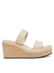 Calvin Klein Klapki Wedge Sandal 50 - He HW0HW02375 Kremowy. Białe espadryle Calvin Klein, bez wzorów, ze skóry, bez obcasa. Za 284.99 zł.