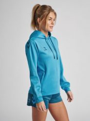 Bluza do piłki ręcznej damska Hummel Core XK z kapturem. Niebieskie bluzy Hummel, s, bez wzorów, z polaru, z kapturem. Za 196.70 zł.