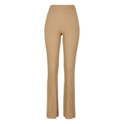 Legginsy Damskie Dzianinowa Prążkowana Szeroka. Brązowe legginsy Urban Classics, xl, bez wzorów, z dzianiny. Za 243.99 zł.