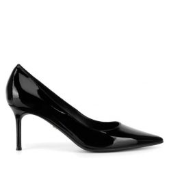 Szpilki Gino Rossi. Czarne szpilki Gino Rossi, bez wzorów, bez obcasa, na szpilce, bez zapięcia. Za 299.99 zł.