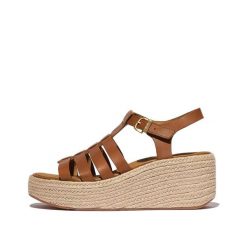 Klapki na koturnie w stylu rybaka damskie FitFlop Platfforms. Brązowe klapki FIT FLOP, bez wzorów, bez obcasa, na koturnie. Za 695.00 zł.